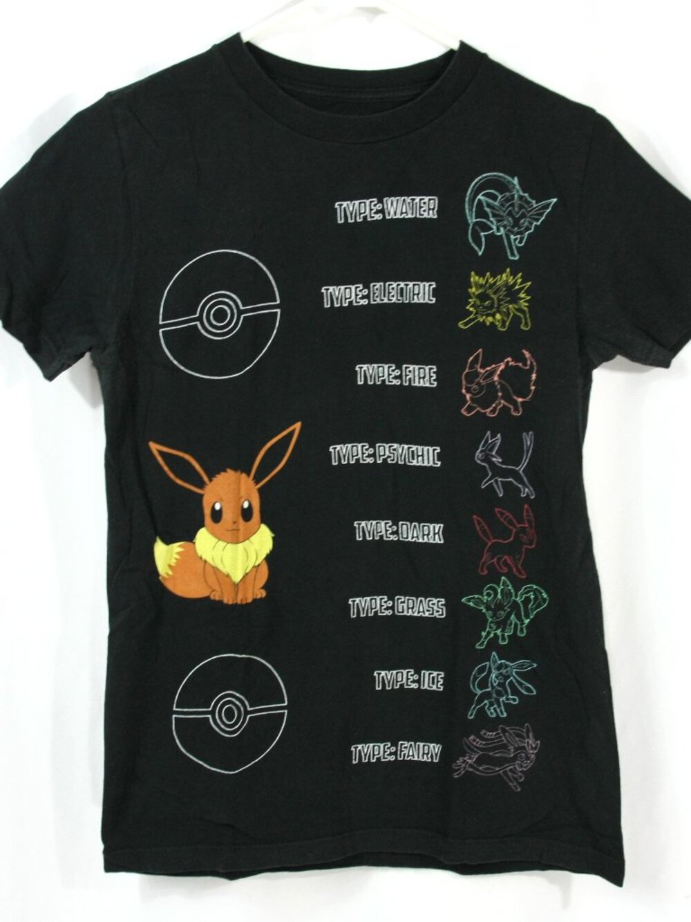 We Love Fine Pokemon Anime Cartoon Cotton T Shirt XS Black Tee Video Games